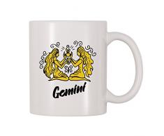 4 alle mal Gemini Kaffee Tasse 11 Oz weiß