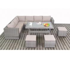 Polyrattan Sitzgruppe Ruby grau rechts