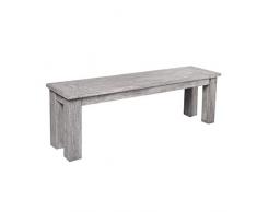 STRANDGUT07 Bank Teakholz Gartenbank ca. 130x40 cm, grey wash