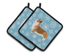 Caroline s Treasures Winter Schneeflocke Corgi Paar Topflappen bb3520pthd, 7.5hx7.5 W, multicolor