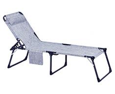 Dehner Campingliege Mallorca, ca. 227 x 70 x 45.5 cm, Aluminium/Textilene, blau