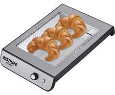 Bastilipo TPI-680 TPI-680 Flacher Toaster, 680 W, 6 Leistungsstufen, 2 Widerstände, Anti-Fingerprint-Stahl, Schwarz und Aluminium