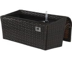 GARTENFREUDE Polyrattan Balkonkasten Blumenkasten, 52 x 25 x 22 cm, mit Bewässerungssystem, bicolour braun