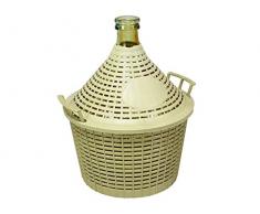 Home Ballon mit Korb, Glas/Kunststoff, Beige, 10 Liter