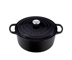 Le Creuset Signature Enameled Cast-Iron 7-1/4-Quart Round French (Dutch) Oven, Black