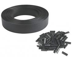 Windhager Sichtschutzstreifen Livingston, Zaunfolie, Sichtschutz für Zaun, Stabmattenzaun,Doppelstabmatten für Zaun, 50m x 4,6cm, anthrazit, 07075