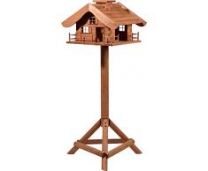 dobar 98370e Großes Vogelfutterhaus Almhütte mit Ständer, XXL-Vogelhaus, 66 x 66 x 136, 5 cm, braun, XXL