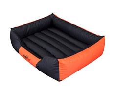 Hobbydog CORCZP7 Hundebett Hundesofa Hundekorb Tierbett Comfort, L, 65 x 50 cm, schwarz mit orange
