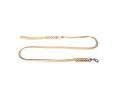 DINGO Leine aus weichem Leder mit geflochtenen Griff und Karabinerhaken, 12 mm x 180 cm, schwarz P