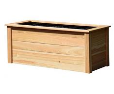 dobar Hochbeet aus Douglasie für den Garten, Größe L Pflanzkasten inkl. Pflanzfolie, 150 x 60 x 65 cm, Natur