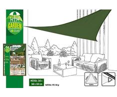 AKTIVE Dreieckige Sonnensegel für Garten, Polyester, 360 x 360 x 360 cm, grün (COLORBABY 53907)