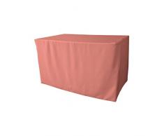 La Leinen Popeline Spannbettlaken Tischdecke, Polyester, Dusty Rose, 122 x 76.2 x 0.2 cm