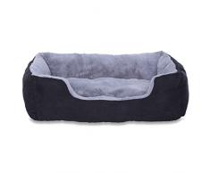 Hundebett, Hundekissen, Hundekörbchen mit Wendekissen, Größe M, Farbe grau/schwarz
