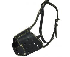 Echt Leder Käfig Korb Sicher Maulkorb für Hunde – Pit Bull, (Umfang 31,8 cm Schnauze Länge 8,9 cm)