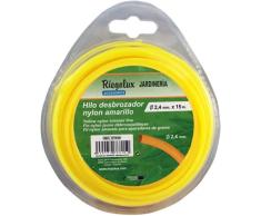 Riegolux 107636 Rasentrimmer, Nylon, rund, gelb, 2,4 mm x 15 m