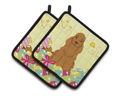 Caroline s Treasures Ostern Eier Cocker Spaniel Rot Paar Topflappen, 7.5hx7.5 W, multicolor