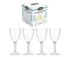 Lay-Z-Spa BWA0006 Weingläser aus Polykarbonat, wiederverwendbar, praktisch unzerbrechlich, 4 Stück, transparent