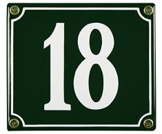 Buddel Bini Wetterfestes Emaille Hausnummernschild 18 12 x 14 cm, sofort lieferbar, grün