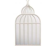 MirrorOutlet Große Kunstvoller Creme Vogelkäfig Stil Garten Spiegel