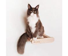 REGALKOMFORT 30 - Wandregal für Katzen. Natürliches Birkenholz und Sisalstapel (30 cm)