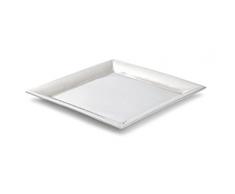 Artisan Serviertablett aus gehämmertem Edelstahl, quadratisch Modern 11.25-inch silber
