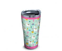 Tervis 1327172 Isolierbecher mit Lama-Muster, Edelstahl, mit Deckel, 570 ml, silberfarben