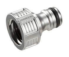 Gardena Premium Hahnverbinder aus Metall 21 mm (G 1/2) Gewinde, Anti-Splash für spritzfreie Wasserentnahme ohne Schlauch, sichere und stabile Verbindung am Wasserhahn (18240-50)