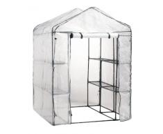 Gartenfreude Folien Gewächshaus inklusive 8 Regalen 140 x 140 x 200 cm (LxBxH)