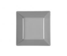 H&H Boston Suppenteller, Steingut, quadratisch, 17 x 17 cm, Grau, 6 Stück