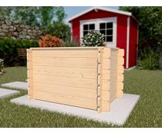 weka Hochbeet 669 D, natur, 19 mm, klassische Blockbohle, inkl. Innenfolie
