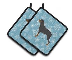 Caroline s Treasures Winter Schneeflocke Rottweiler Paar Topflappen bb3566pthd, 7.5hx7.5 W, multicolor