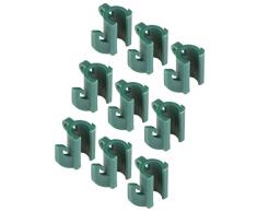 Windhager Multi-Clips für Rankhilfen, Ranknetzhalter, Netzhalter für Garte, Pflanzenclips, 9 Stück, 11 mm, 07278, grün
