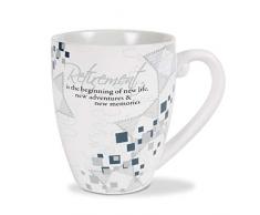 Pavilion Gift Company 66359 Kaffeetasse zum Ruhestand, quadratisch, gemustert, Grau