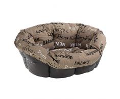 Ferplast Sofà Cushion 6 Kissen für Haustiere, gepolsterter Bezug für Kunststoff-Hundekorb, weiche waschbare Baumwollpolsterung, verstellbar mit Gummizug, 73 x 55 x 27 cm, braun