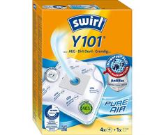 Swirl Y 101 MicroPor Plus Staubsaugerbeutel für AEG, Dirt Devil, Grundig Staubsauger, Anti-Allergen-Filter, 4 Stück inkl. Filter