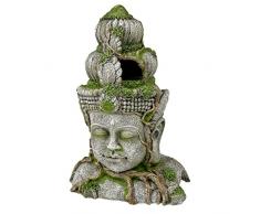 Rosewood 91697 Aquaristik-Ornament Steinkopf aus Harz mit Pflanzen, Large