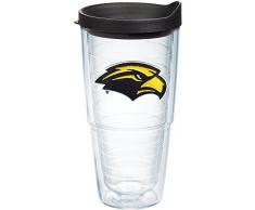 Tervis Isolierbecher mit Emblem und schwarzem Deckel 24oz farblos