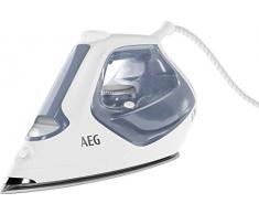 AEG SI7-1-4WB Dampfbügeleisen (2300 Watt, 210g Dampfstoß, 0-35g Dampf/Min., Restwärmeanzeige, dauerhaftes Licht, optimale Einstellungen, XL Wassertank, 2 m Kabel, Anti-Kalk System) blau/weiß