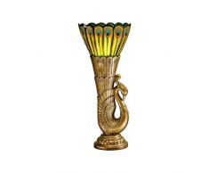 Toscano Art Deco Peacock skulpturale Tischleuchte