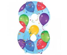 amscan Folienballon Zahl 8 Balloon Party, Silber