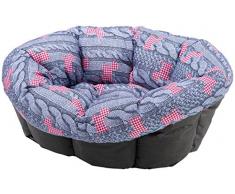 Ferplast Sofà Cushion 6 Kissen für Haustiere, gepolsterter Bezug für Kunststoff-Hundekorb, weiche waschbare Baumwollpolsterung, verstellbar mit Gummizug, 73 x 55 x 27 cm, grau