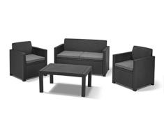 Allibert Merano Lounge Set, graphite/cool grey (poly cotton cushion)