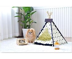 Matissa Indisches Tipi-Zelt für kleine Haustiere, mit Kissen, für Katzen, Hunde, Kaninchen, Zelt, Spielhaus, Größe S (40 x 40 x 50 cm)