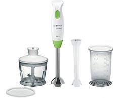 Bosch MSM2623G Stabmixer CleverMixx, 600 W, Vier-Klingen Messer QuattroBlade, Edelstahl-/Mini Mixfuß, weiß/vivid grün