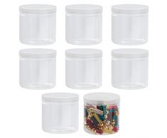 Vorratsdosen aus Kunststoff – Schleimgläser mit Schraubdeckel, nachfüllbar, runde Behälter, Organizer für Bastelartikel, Kleinteil, Kosmetik, Körperpeeling, Zubehör, Lebensmittel 35-Pack, 1.2 OZ, 1.5 x 1.5 x 1.9 Inches farblos