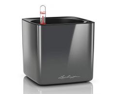 Lechuza Cube Glossy 16 hochwertiger Pflanzwürfel mit Stick -Bewässerungssystem, anthrazit highgloss
