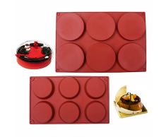 BAKER DEPOT Silikonform für Eis, Eiswürfel, Pudding, Gelee, Backzubehör, Backform, verschiedene Kombinationen 2 Größen runde Form 2er Set