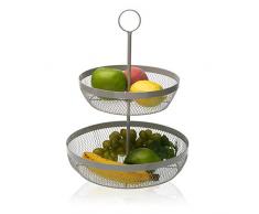 Obstschale mit zwei Höhen 28.5x28.5x38 cm grau