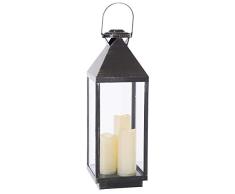 Ldk Garden Laterne mit LED-Beleuchtung, antikes Silber