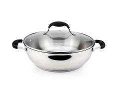 AVACRAFT Topf aus 18/10 Edelstahl, mit dreilagigem Boden, Kochtopf mit Glasdeckel, ergonomischer Schlaufengriff, Mehrzweck-Topf mit Deckel, Sautépfanne (27,9 cm)